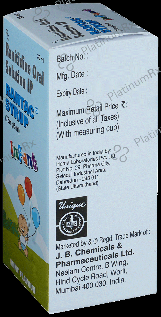 Rantac Infant 75mg Syrup Mint 30ml