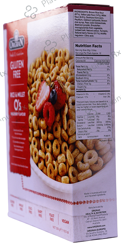 Orgran Rice & Millet Breakfast O's Wildberry Flavour