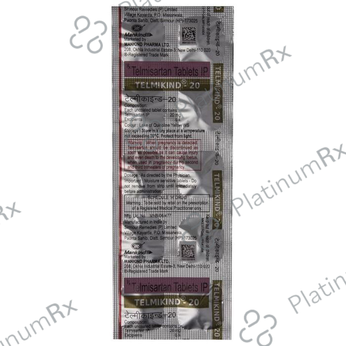 Telmikind 20mg Tablet 10s