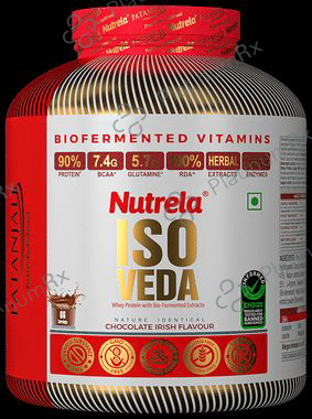Patanjali Nutrela ISO Veda 90% Whey Protein with Bio-Fermented Extracts Powder Chocolate Irish 2 Powder