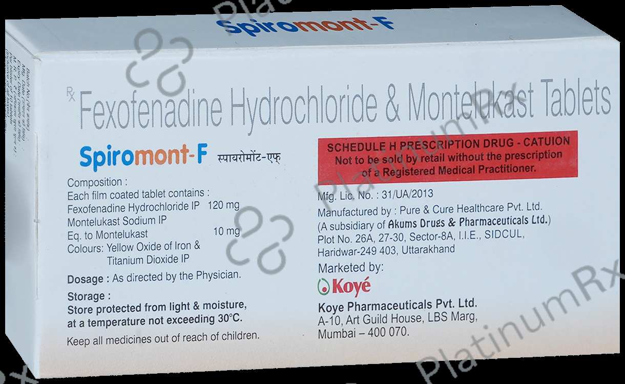 Spiromont F 120/10mg Tablet 10s