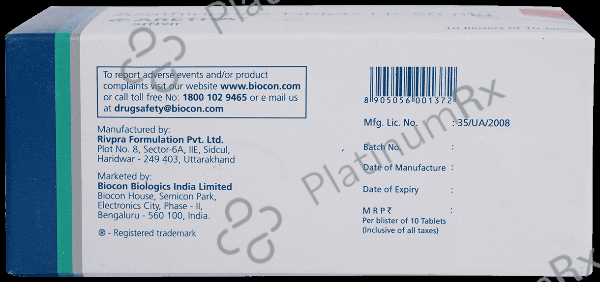 Aretha 50mg Tablet 10s