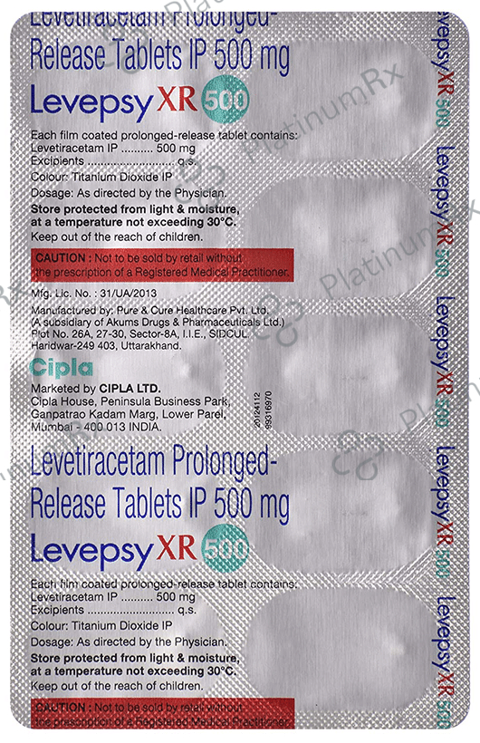 Levepsy XR 500mg Tablet 10s