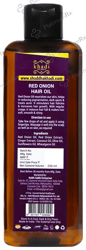 Khadi Shuddha Red Onion Hair Oil