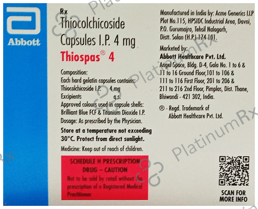 Thiospas 4mg Capsule 15s
