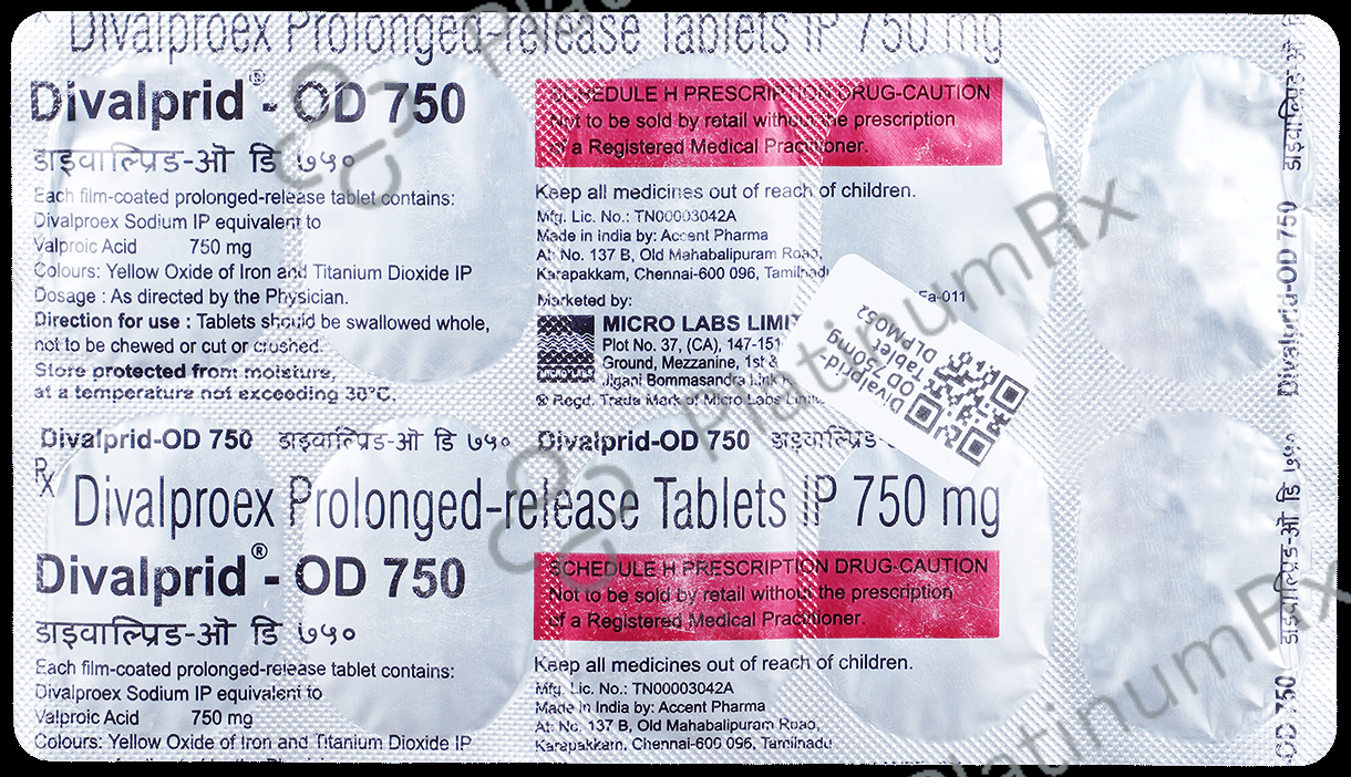 Divalprid-OD 750mg Tablet PR