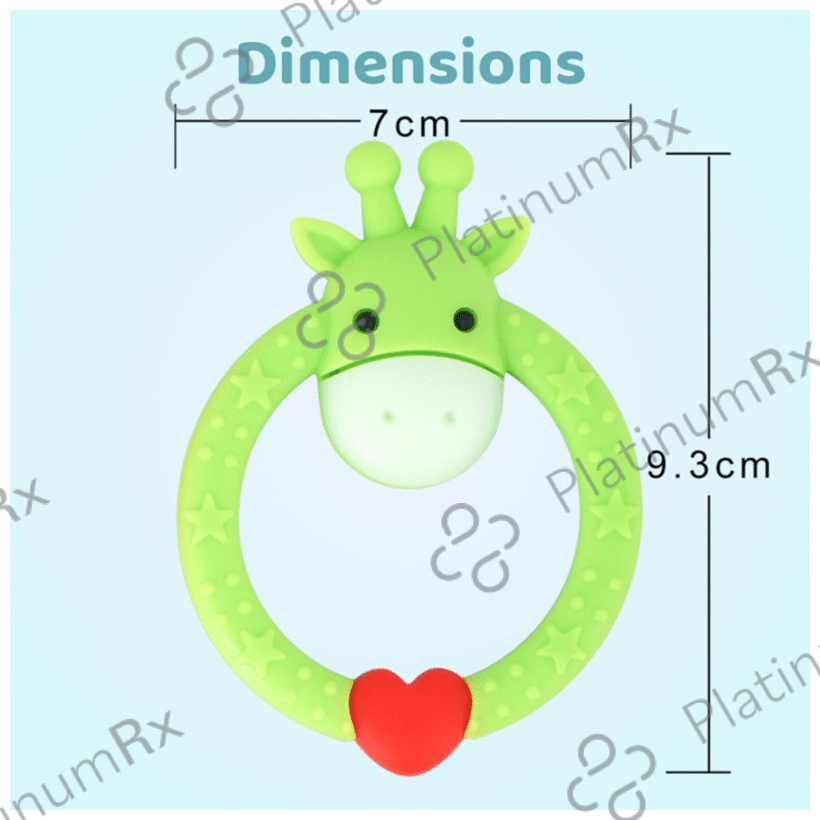 R for Rabbit Giraffe Teether Green