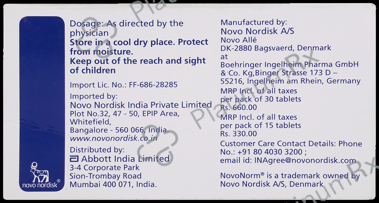 Novonorm 2mg Tablet 30 Tablet