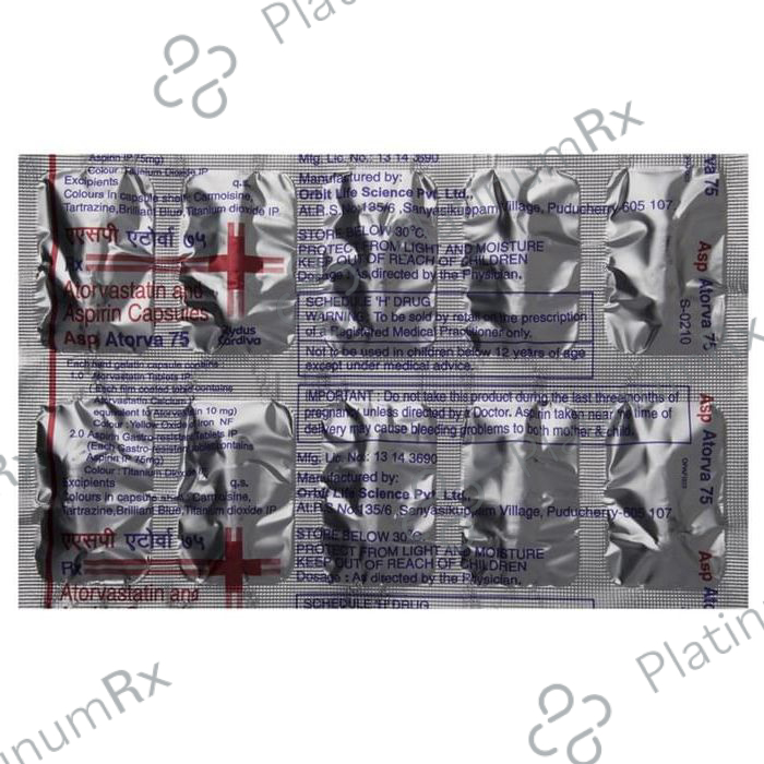 Atorva Asp 75/10mg Capsule 10s