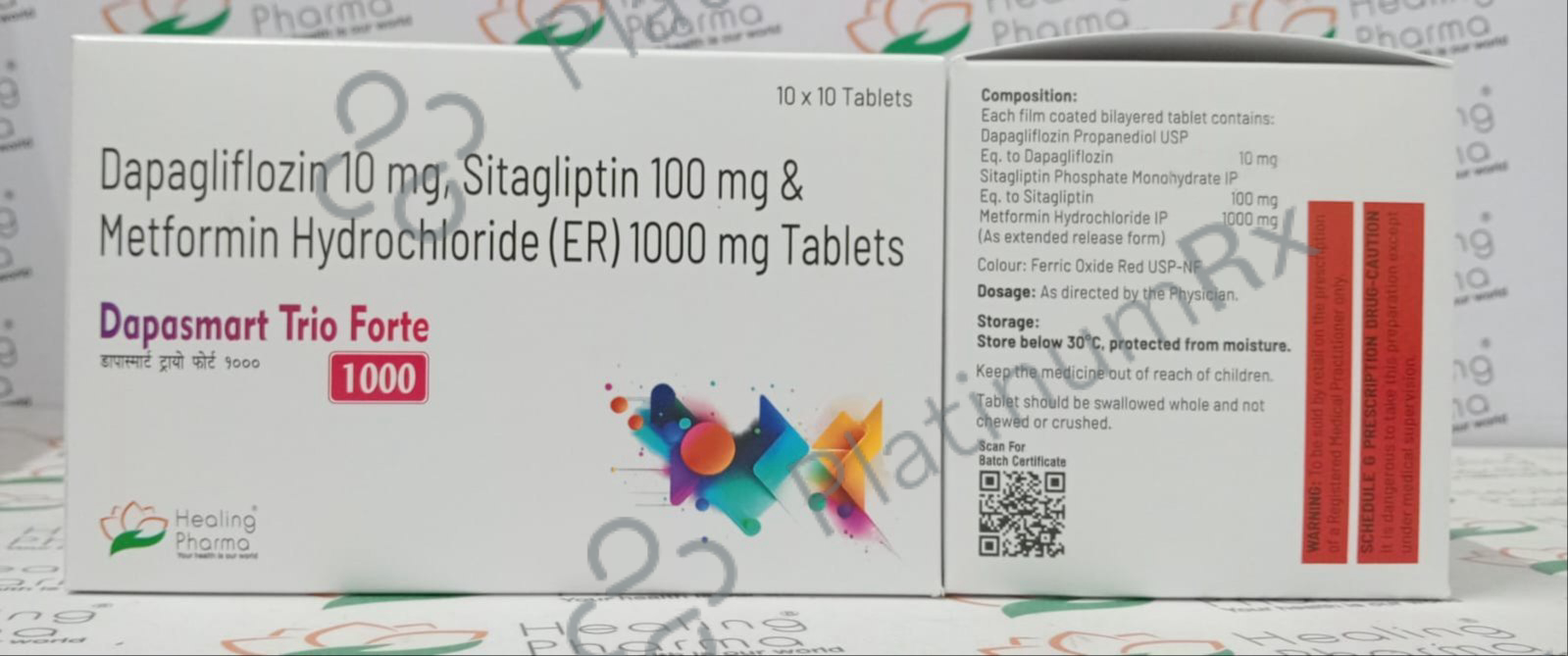 Dapasmart Trio Forte 10/1000/100mg Tablet ER 10s