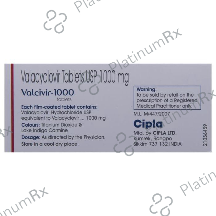 Valcivir 1000mg Tablet 3s