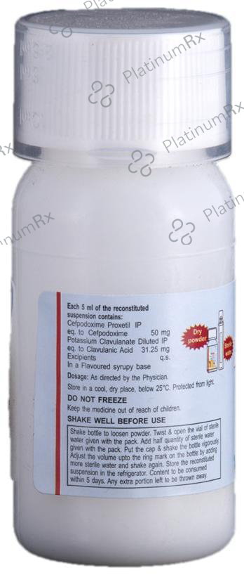 Oxipod-CV 50mg/5ml/31.25mg/5ml Dry Syrup