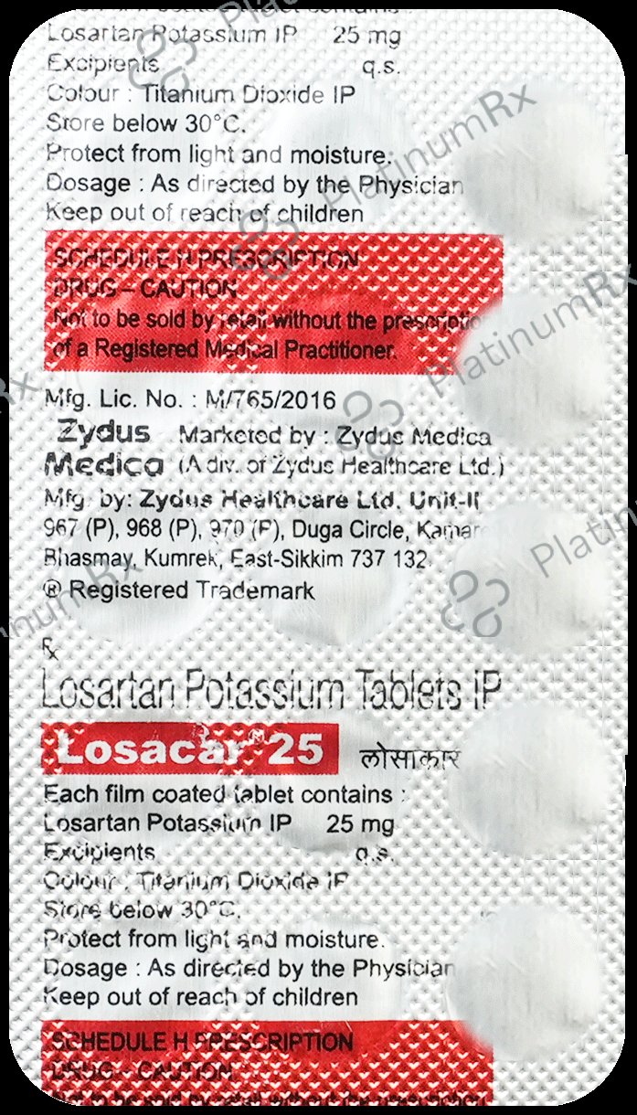 Losacar 25mg Tablet 15s