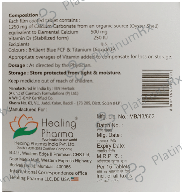 Healing Pharma Bonefine 500mg Tablet