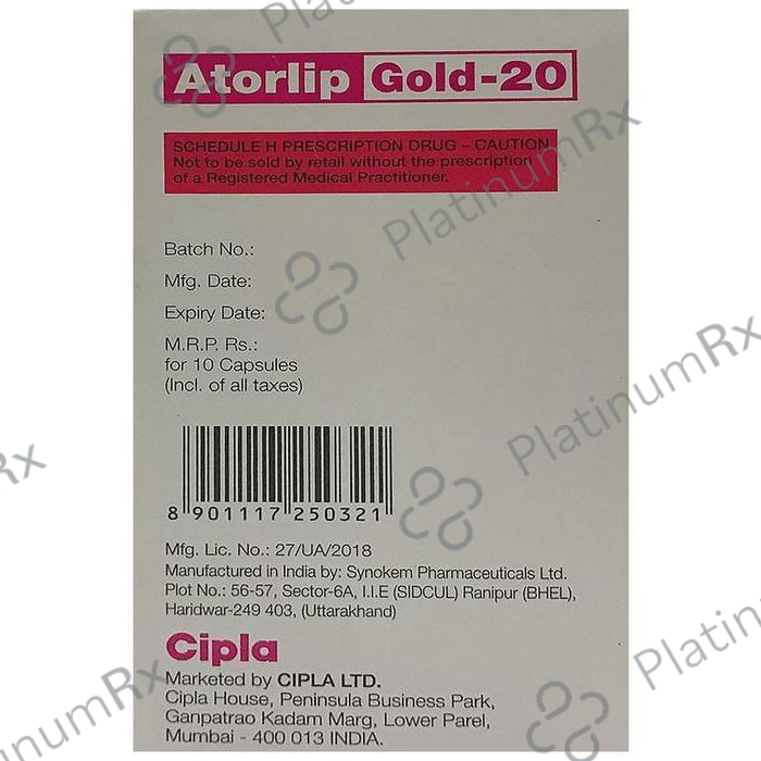 Atorlip Gold 20/75/75mg Capsule 10s