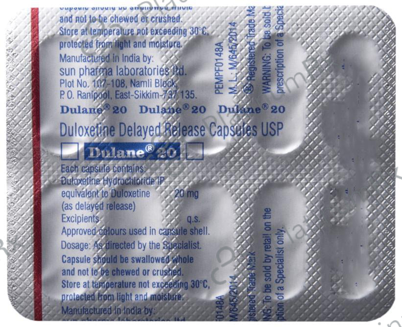 Dulane 20mg Capsule DR 10s