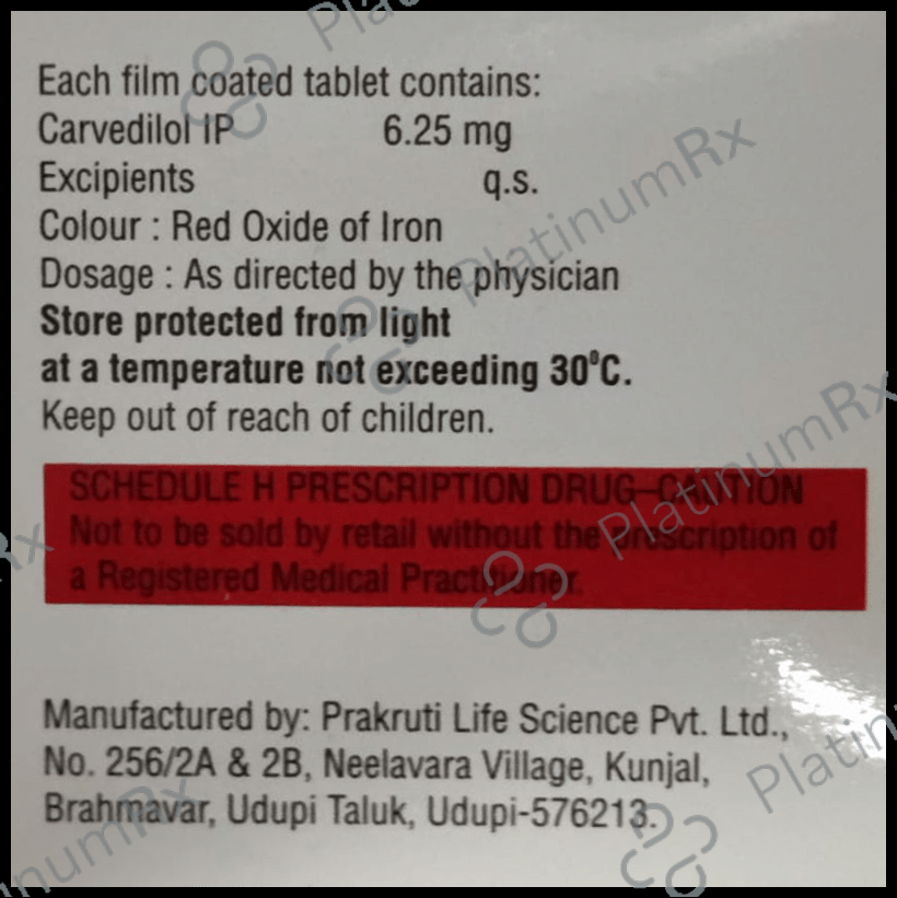 Carvistar 6.25mg Tablet 15s