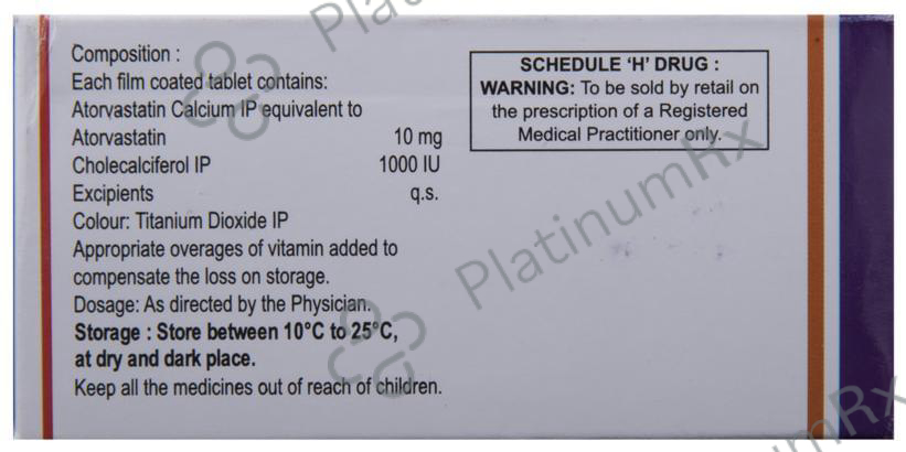 Atorsave D 10mg/1000IU Tablet 15s