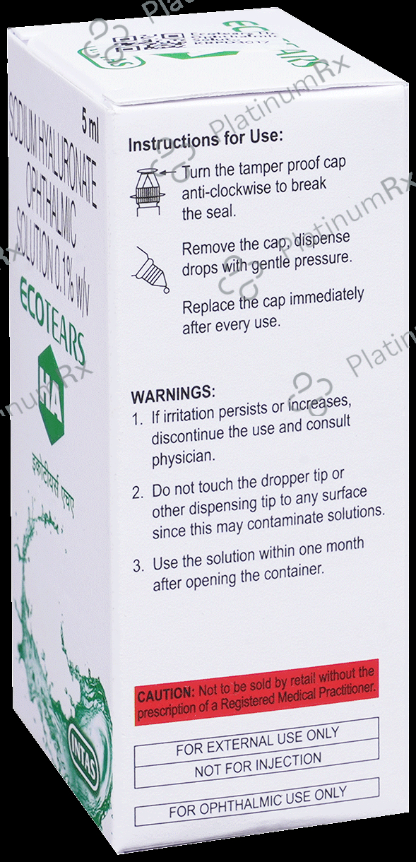 Ecotears HA 0.1% Ophthalmic Solution 5ml