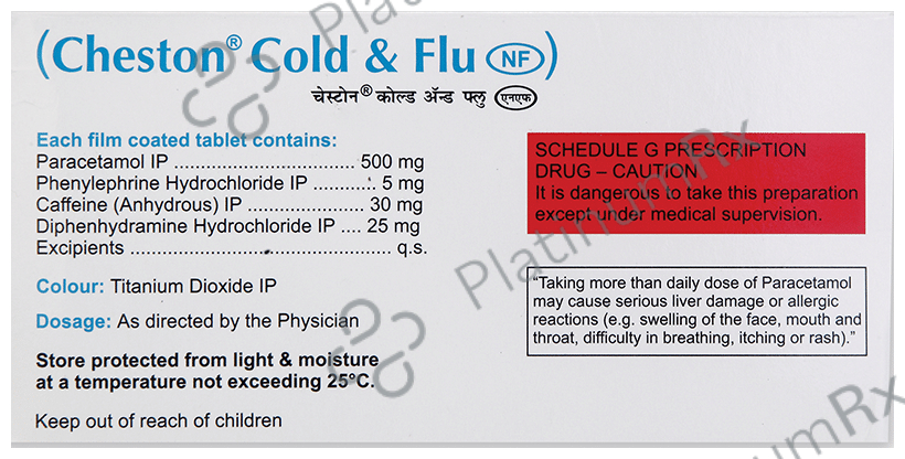 Cheston Cold & Flu NF Tablet 10s