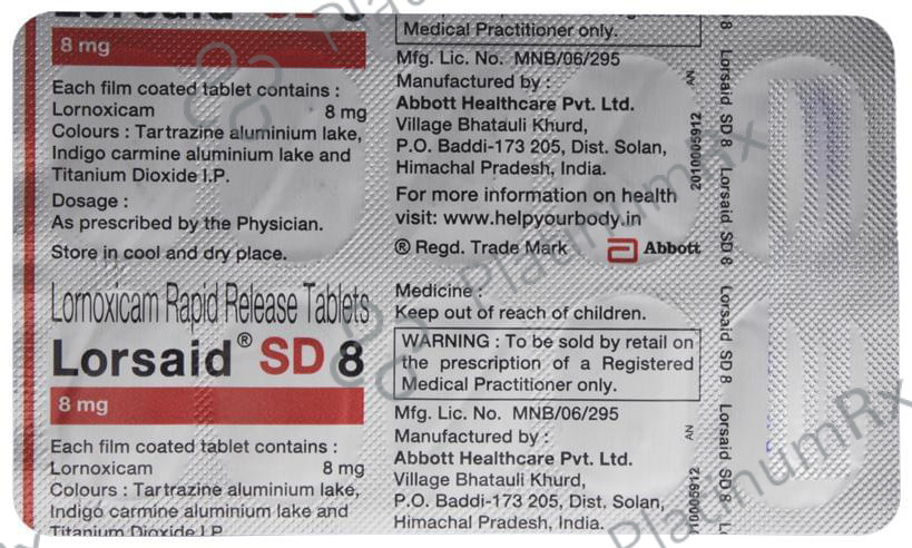 Lorsaid SD 8mg Tab 10s