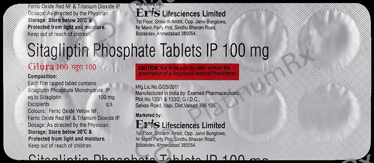 Glura 100mg Tablet 10s