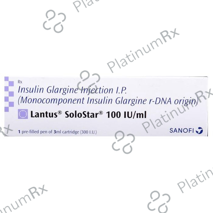Lantus Solostar (100 IU/ml) (1*3ml Disposable Pen) Solution for Injection 3ml