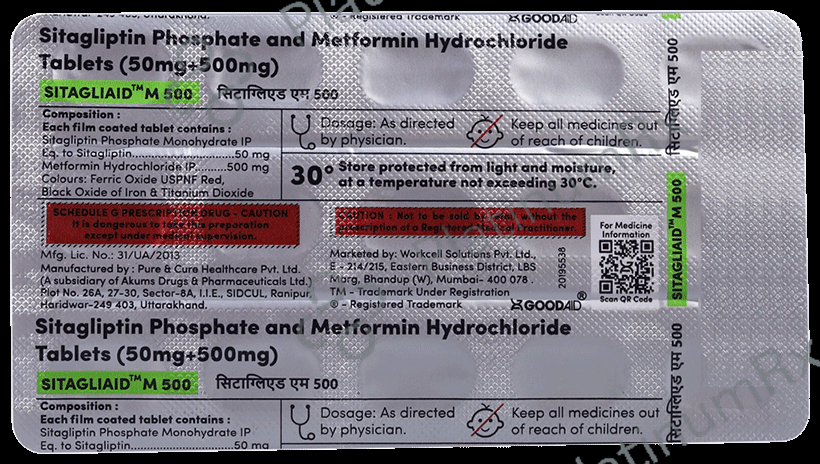 Sitagliaid M 500 Tablet