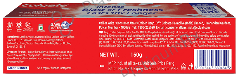 Colgate Maxfresh Spicy Fresh Red Gel Toothpaste 150gm