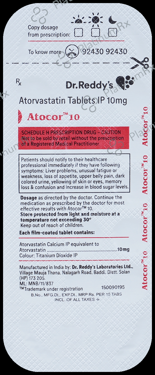 Atocor 10mg Tablet 15s