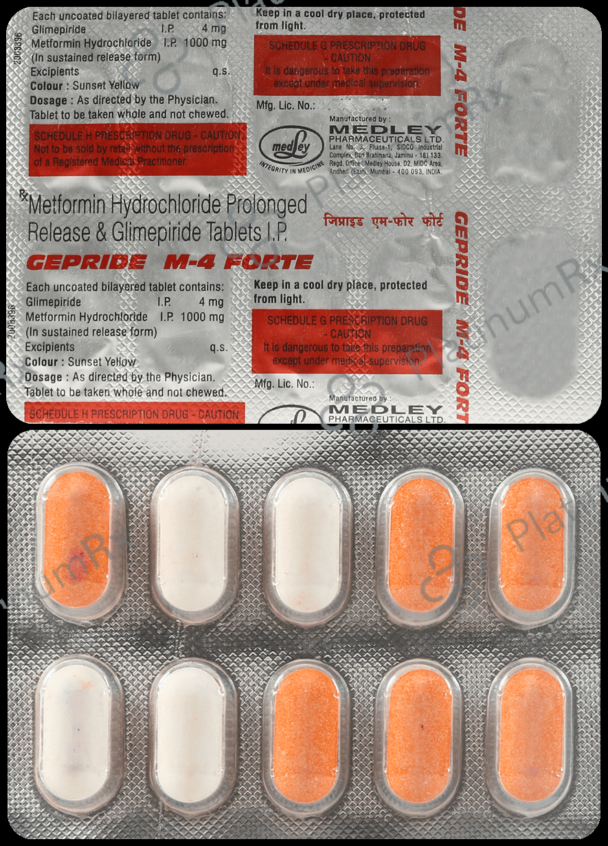 Gepride M Forte PR 4/1000mg Tablet 10s