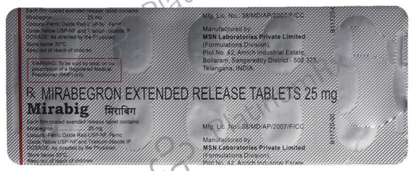 Mirabig ER 25mg Tablet 10s