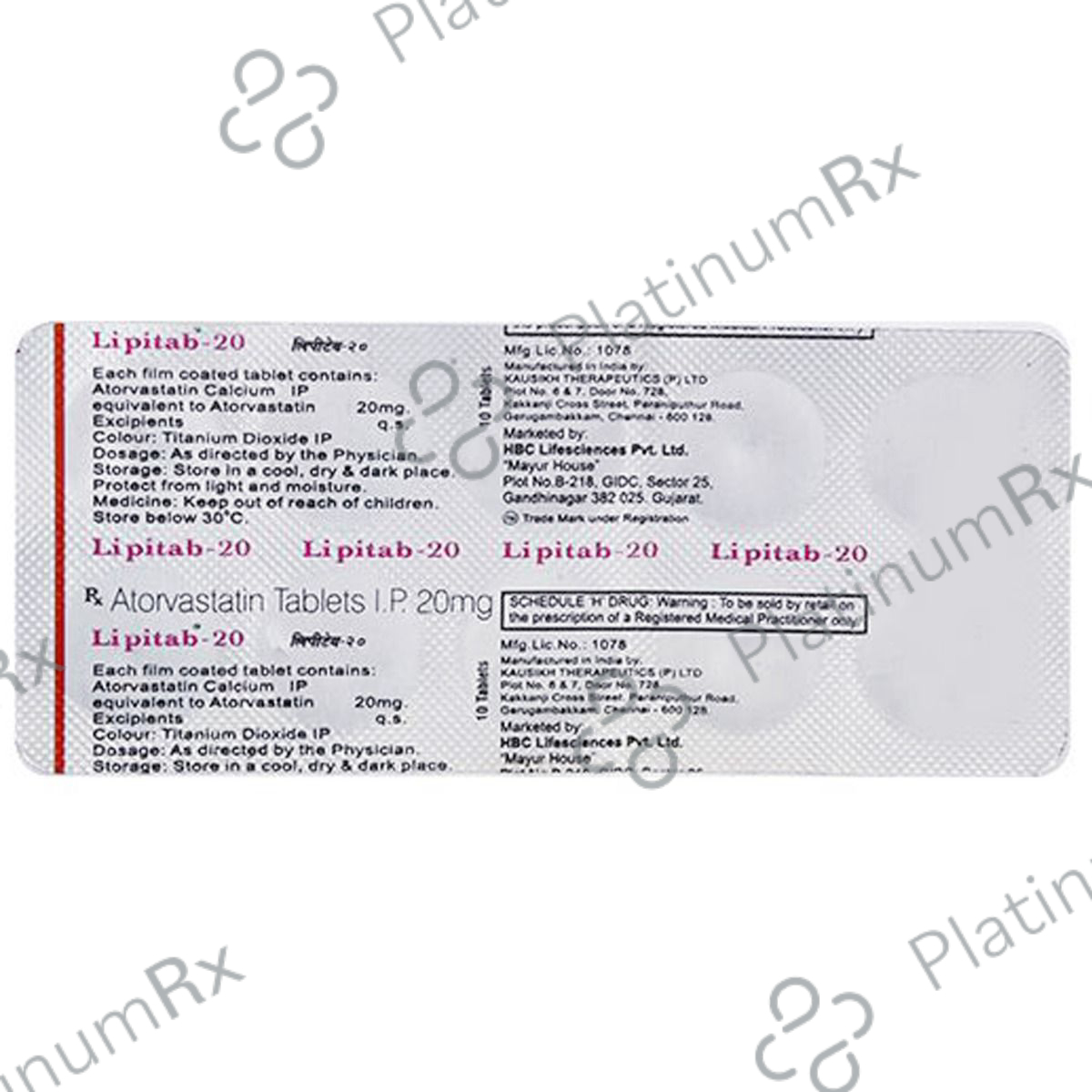 Lipitab 20mg Tablet 15s