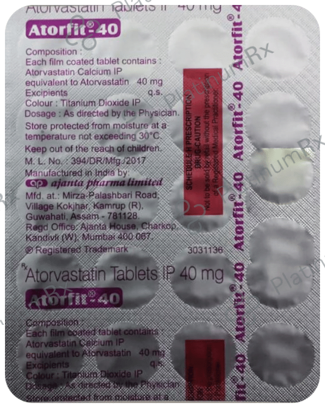 Atorfit 40mg Tablet 20s