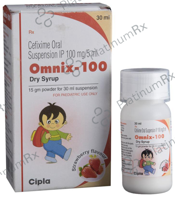 Omnix 100mg Dry Syrup Strawberry 30ml