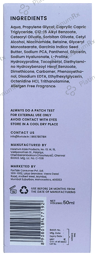 Foxtale Daily Moisturizer Niacinamide + Kokum Butter (100ml Each) 2 Tubes