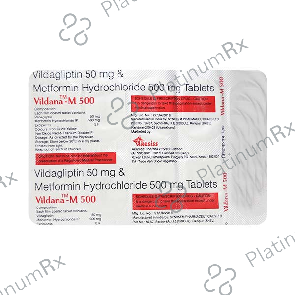 Vildana M 500/50mg Tablet 10s