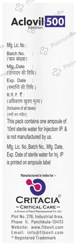 Aclovil 500mg Injection