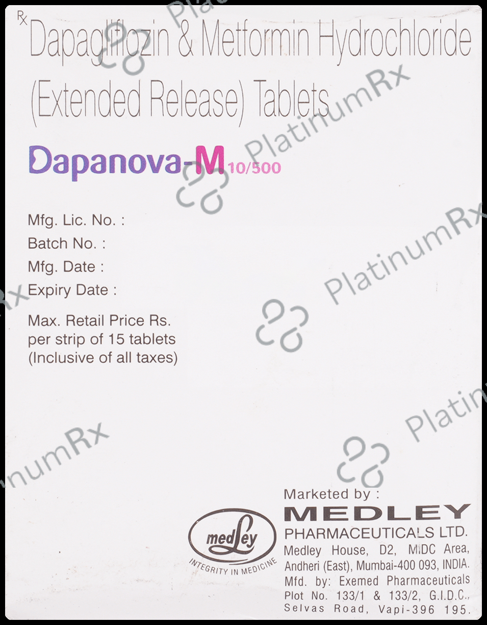 Dapanova M 10/500mg Tablet 15s