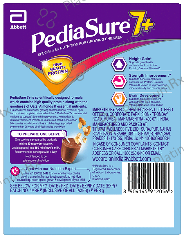 PediaSure Powder for Growing Children Chocolate with Oats & Almond 200 gm