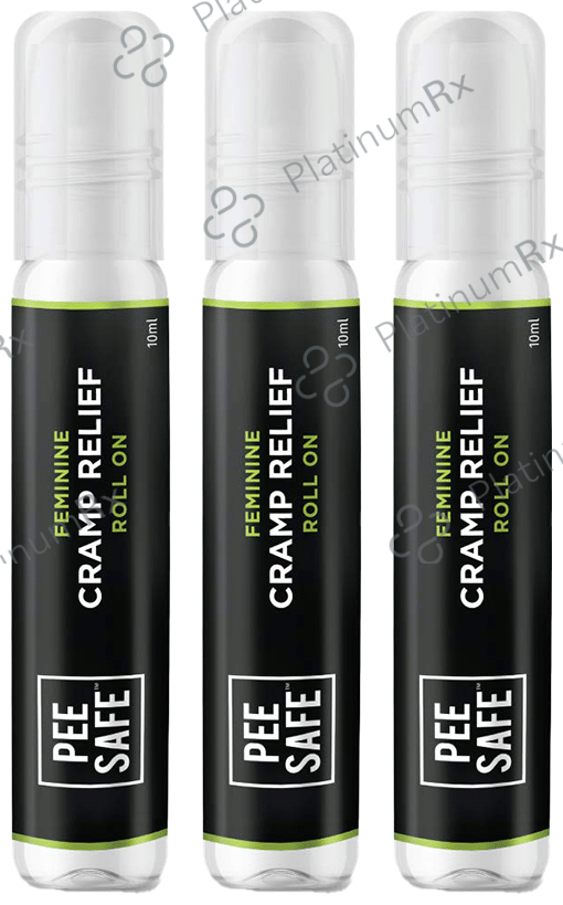 Pee Safe Feminine Cramp Relief Roll On (10ml Each) 3 bottles