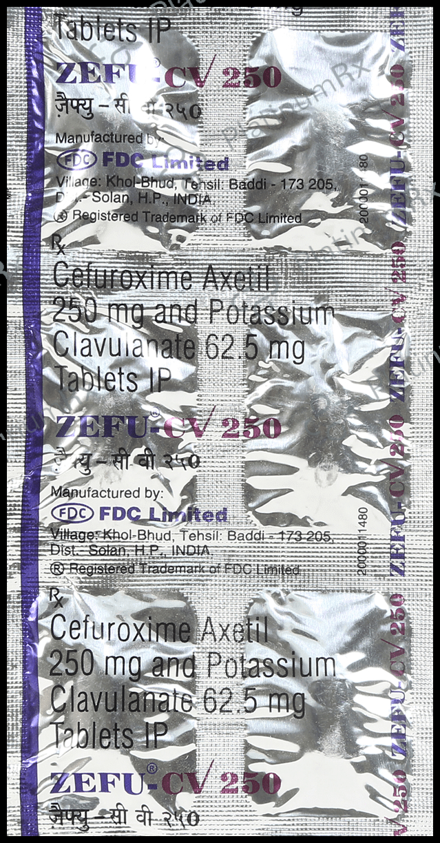 Zefu CV 250/62.5mg Tablet 6s