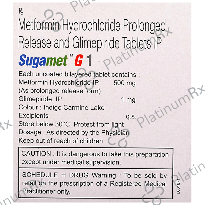 Sugamet G 1/500mg Tablet PR 10s
