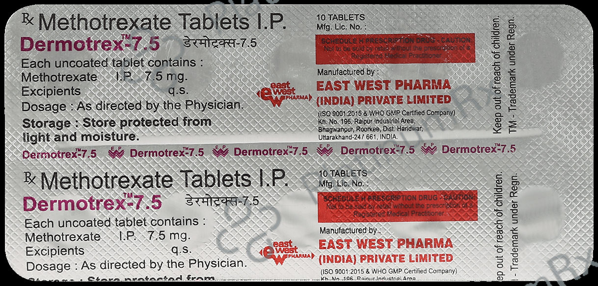Dermotrex 7.5mg Tablet 10s