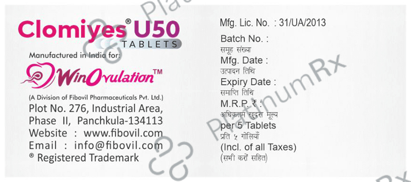 Clomiyes U 50mg/50mg Tablet
