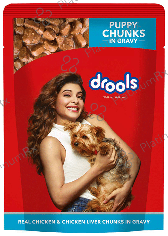 Drools Puppy Wet Dog Food, Real Chicken & Chicken Liver Chunks in Gravy (150gm Each)