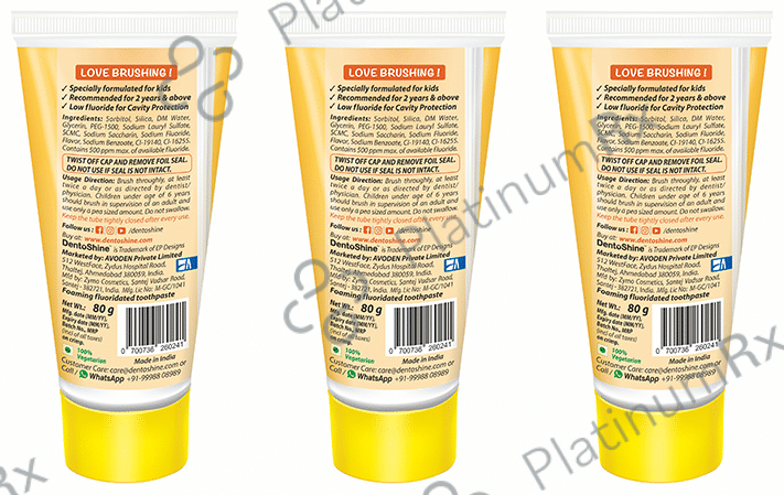 DentoShine Gel Toothpaste for Kids (80gm Each) Mango