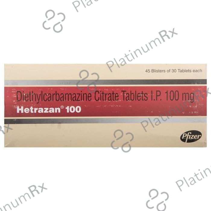 Hetrazan 100mg Tablet 30s