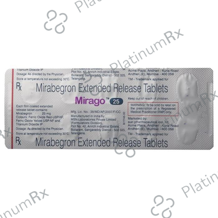 Mirago 25mg Tablet ER 10s