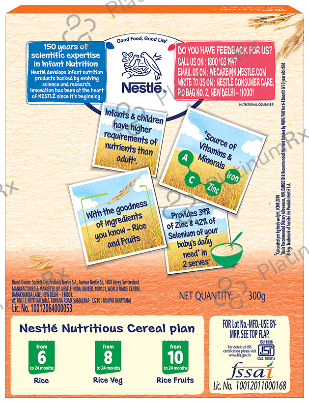Nestle Nestum Baby Cereal From 10 to 24 Months - Rice Fruits